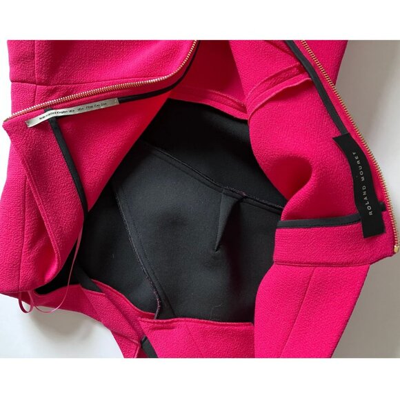 Roland Mouret Lyford One-Shoulder Midi Dress Magenta Size 4 - Picture 9 of 12